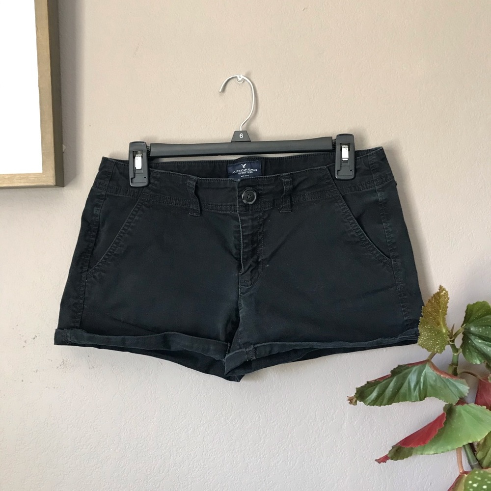 Black Low Rise Shorts